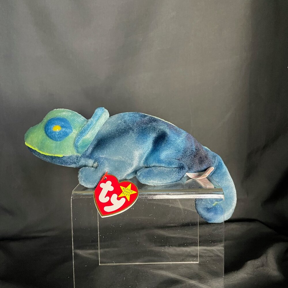 RARE TY ORIGINAL BEANIE BABY RAINBOW THE CHAMELEON 1997 RETIRED W/TAG TRUE ERROR